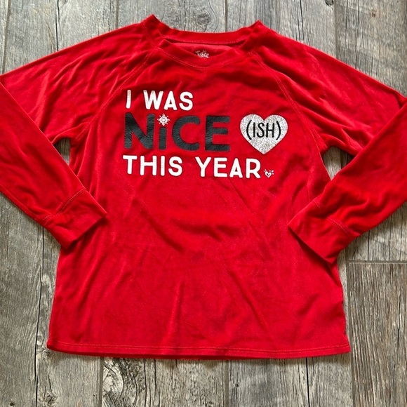 Justice girls Christmas pajama top size 14 16 - Picture 1 of 3